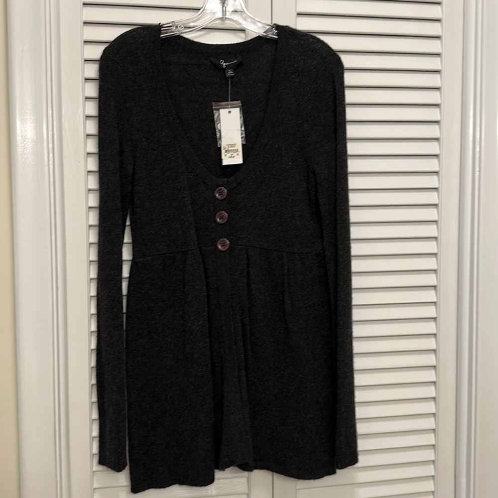Aqua Charcoal Cardigan. New with Tags. Size Small